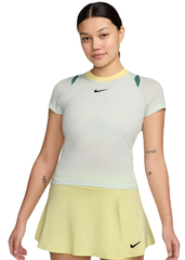 Женская теннисная футболка Nike Court Dri-Fit Advantage Top - barely green/barely green/black