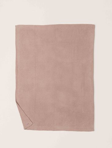 Плед 137x183 Barefoot Dreams Waffle розовый вафельный