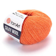 Пряжа Silky wool (Силки вул). Цвет: оранжевый. Артикул: 338