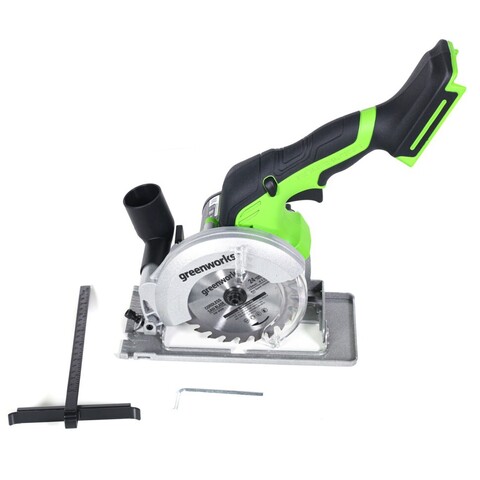 Циркулярная пила Greenworks G24MCS, 24v, 115 мм, без АКБ и ЗУ (аккумуляторная, мини)