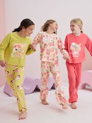 Пижама для девочки Next 973-376, 3 шт., Салатовый, Розовый