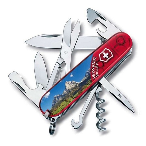 Складной нож Victorinox Climber Swiss Knife Valley из коллекции Piece of Switzerland (1.3703.TE9) 91 мм., 14 функций