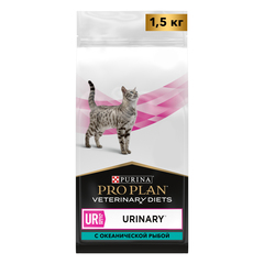 Purina Veterinary Diets UR сухой корм диета для кошек при мочекаменной болезни (океан. рыба) 1,5кг