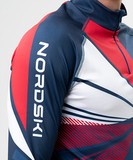 Элитный лыжный гоночный комбинезон Nordski Heat Blue/Red