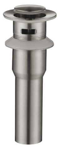 BelBagno BB-PCU-02-IN Донный клапан для накладных раковин с системой Клик-клак с переливом, нержавеющая сталь, сатин