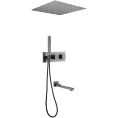 Abber AF8254NG Душевая система Daheim AF8254NG скрытого монтажа с изливом, термостат, никель фото