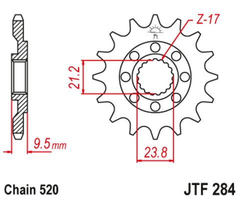 Звезда ведущая для мотоцикла RK C4394-13 (JTF284-13)