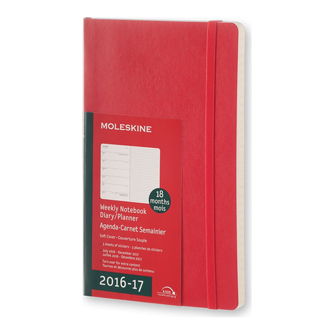 Еженедельник Moleskine Academic Wknt LGS, цвет красный