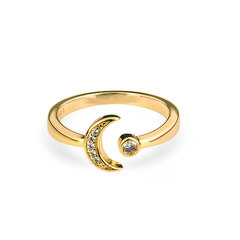 Латунное кольцо "Символ Лунница с фианитами" gold