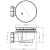 BelBagno BB-01-90 BB-01-90 Сифон для душевых поддонов с гидрозатвором универсальный, крышка хром