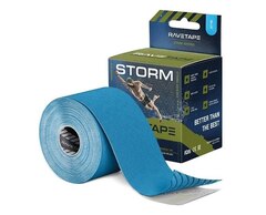 Кинезиотейп RaveTape STORM 5×5 (голубой)