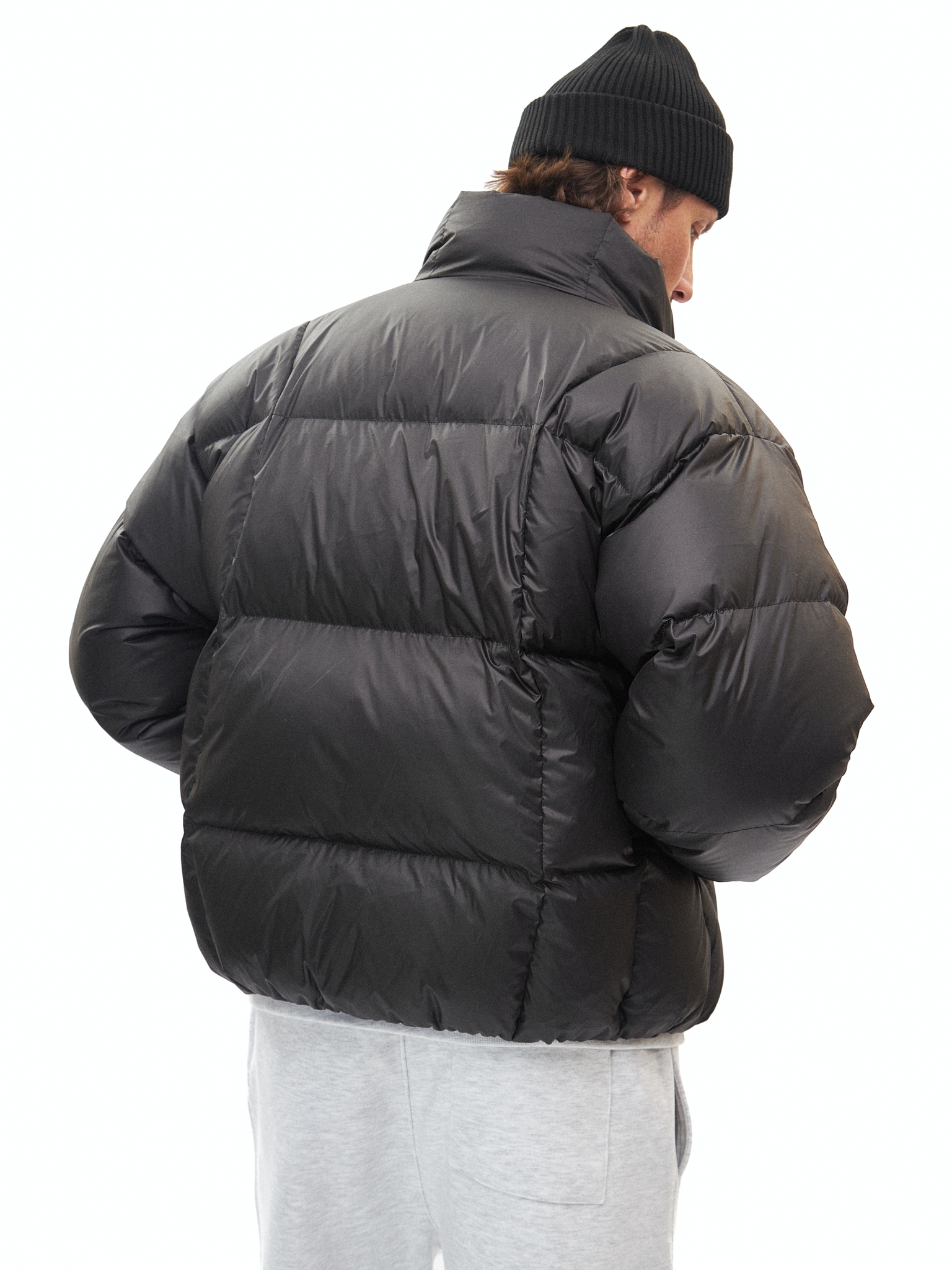 Черная шапка-бини из хлопка