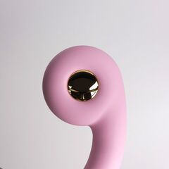 Розовый вибростимулятор точки G с нагревом Bendable Heating G-Spot Vibrator - 