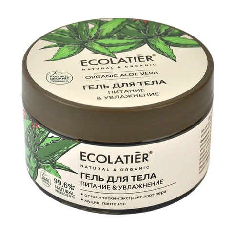 Гель для тела Ecolatier green ORGANIC ALOE VERA & Snail Mucin  Питание & Увлажнение, 250мл