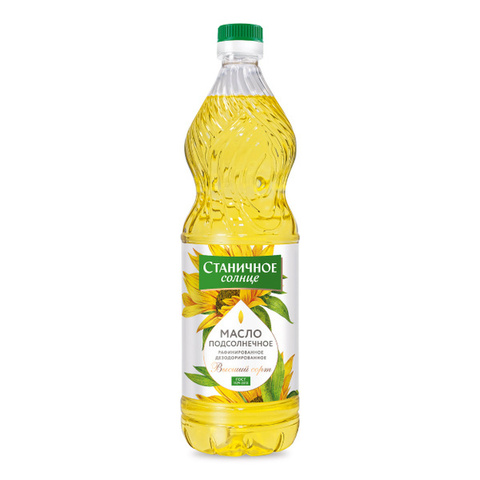 Масло подсолнечное Станичное Солнце рафинированное 900мл