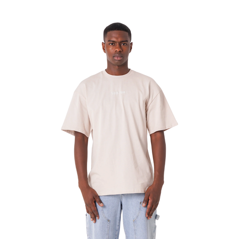 Gothic Logo Print T-shirt Light Beige