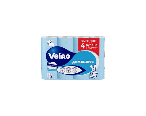 Бумага туалетная veiro домашняя большая средняя 2сл
