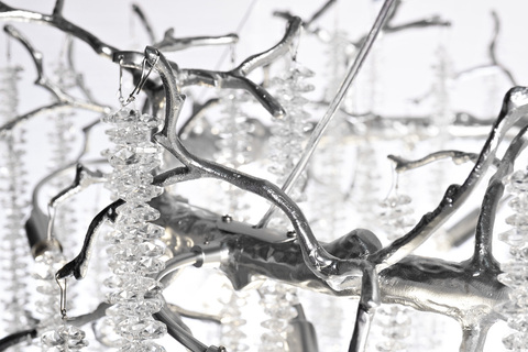 Люстра 80х45см Garda Decor серебряная со стекляными каплями