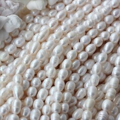 Жемчуг натуральный речной, рис, 8,1-16,6 мм, 1 нить, Ж030