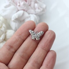 Подвеска Бабочка фактурная, 18*12 мм, родий П826