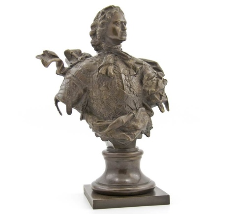 Бронзовая скульптура Бюст Пётр 1