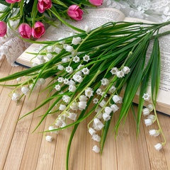 Ландыши искусственные из мягкого пластика, реалистичные, высота регулируется 35-44 см, набор 2 букета.