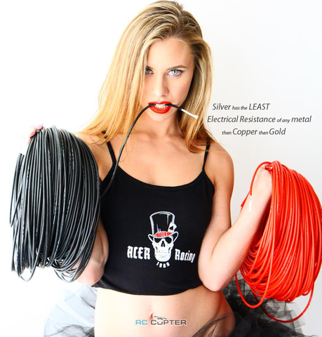 Медный провод 26AWG (1м красного + 1м чёрного) в силиконовой изоляции 2 метра