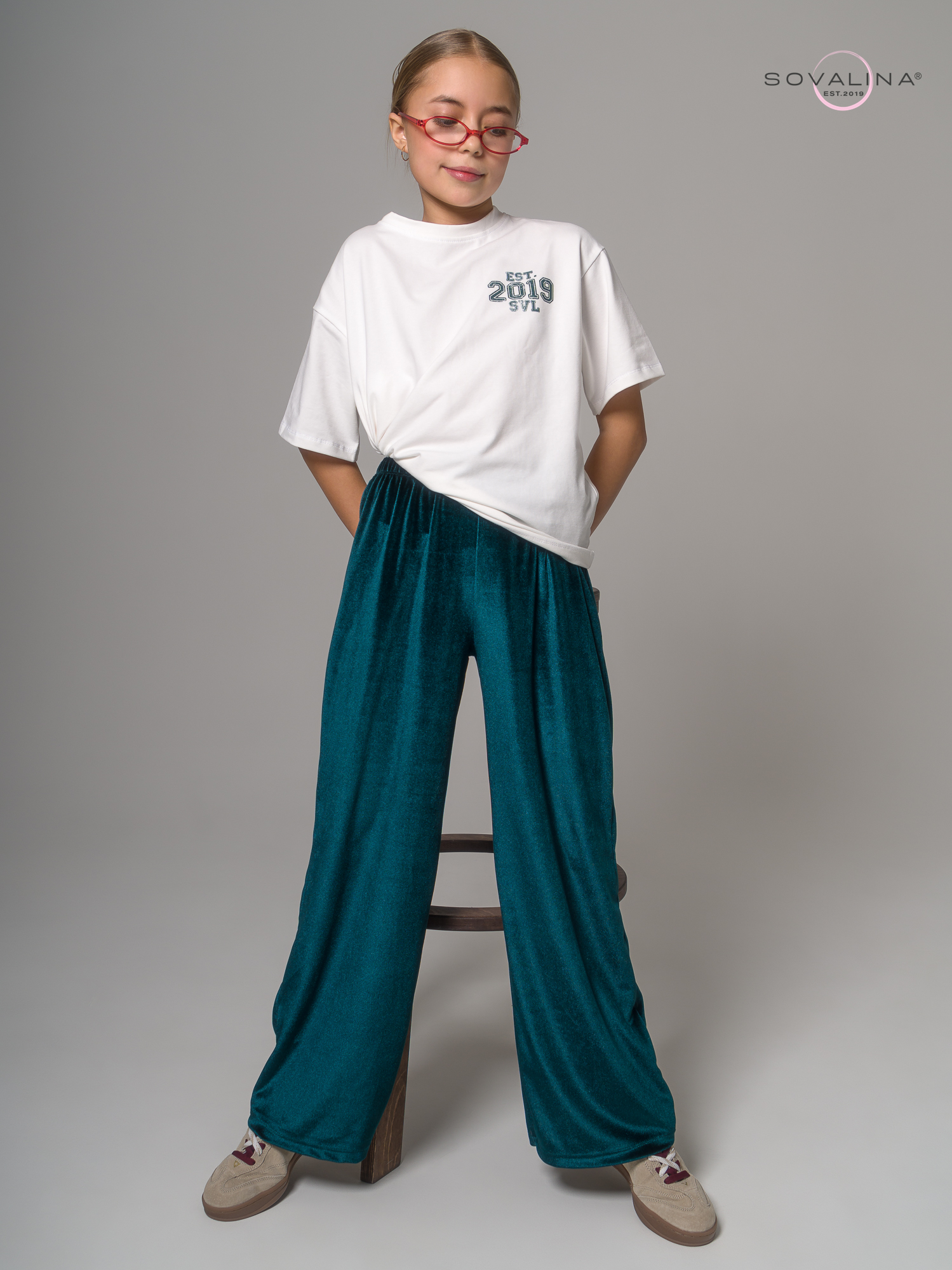 Брюки Classic бархат ель