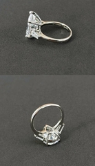 Кольцо GRAFF из серебра с камнем 5 карат в огранке капля