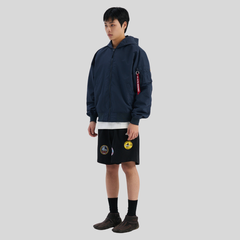 Бомбер Alpha Industries Logo L-2B Hooded Hunter Replica Blue (Синий)