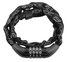 Замок Force, CHAIN, 4/1200мм, цепной, кодовый, черный