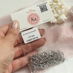 Колечки 1*7 мм соединительные родий 20 гр, СК037-20 гр