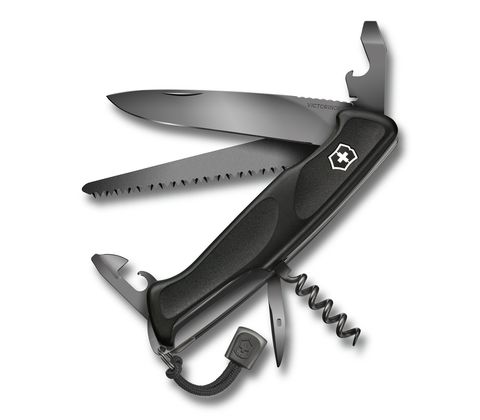 Швейцарский нож Victorinox Ranger Grip 55 Onyx Black (0.9563.C31P) 130 мм., 12 функций, цвет чёрный | Wenger-Victorinox.Ru