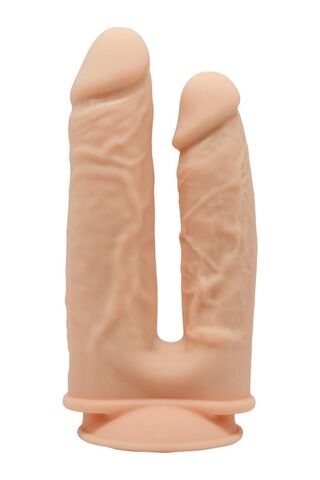 Телесный анально-вагинальный фаллоимитатор Double Penetrator - 19,5 см. - Dream Toys Real Love 21973