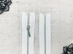 Молния металл Т1, L 70 см, белый с никелем