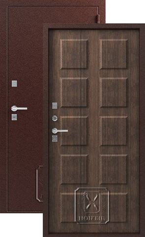 Входная металлическая дверь T-2 (медь+тиковое дерево)  Легион из стали 1,8 мм с 2 замками  термостойкая
