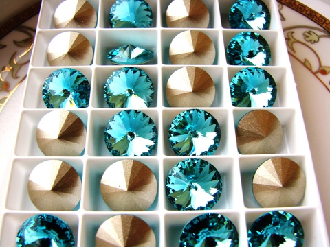 Риволи 14мм Light Turquoise. Swarovski 1122