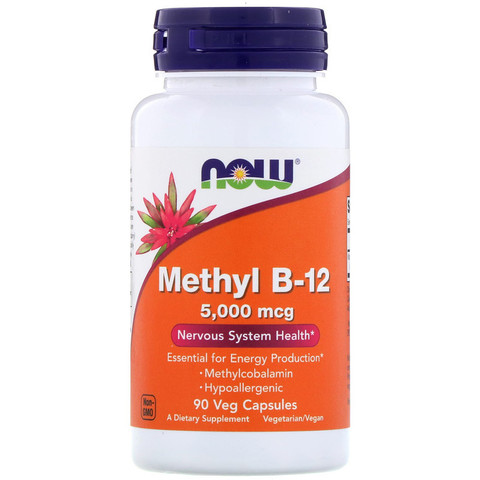 Now Foods, Methyl B-12, 5,000 mcg, 90 Veg Capsules