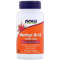 Now Foods, Methyl B-12, 5,000 mcg, 90 Veg Capsules