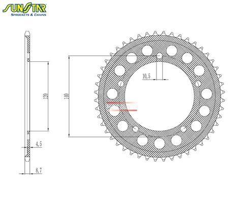 Звезда Задняя Ведомая Sunstar 5-5499-42 JTR1800-42