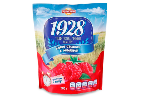 Овсяная каша Myllyn Paras с малиной и сахаром, 200г