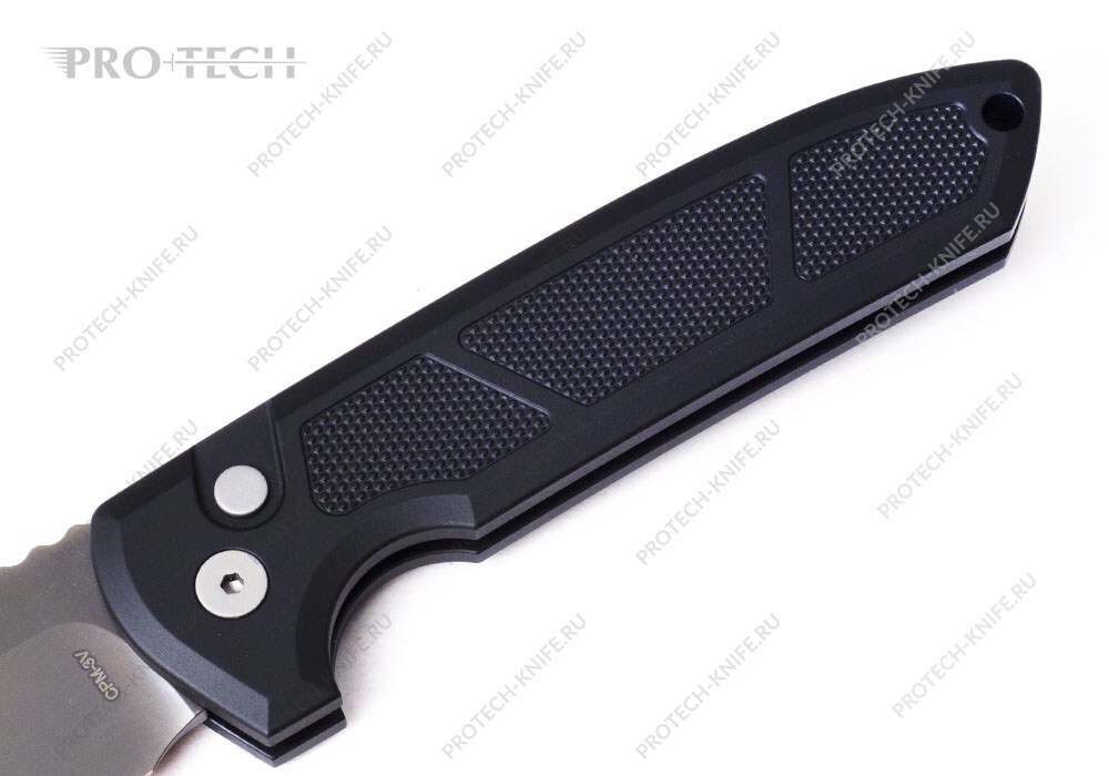 Нож Pro-Tech Rockeye Textured Black Smoky Gray DLC 3V Exclusive - фотография 