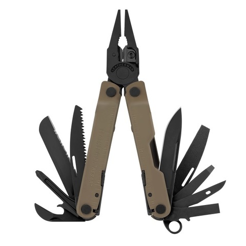 Мультитул Leatherman Rebar Coyote Tan, чёрно-бежевый, 17 функций, нейлоновый чехол (832406) - Multitool-Leatherman.Ru