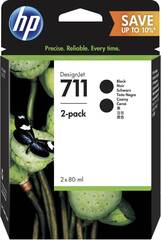 Комплект черных картриджей HP 711 (Bk) для HP DesignJet T520/T120, 2x80 ml