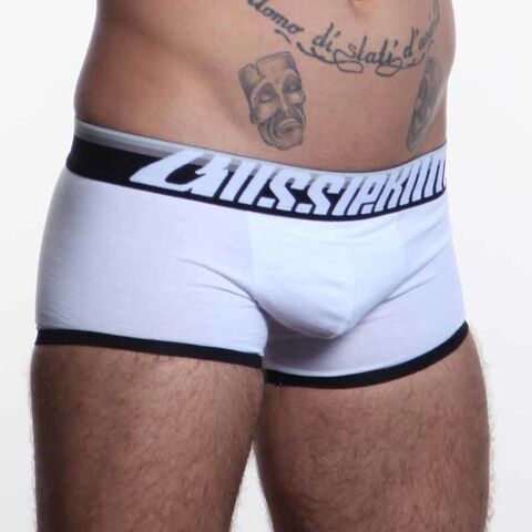 Мужские трусы хипсы Aussiebum Bodifom  Tone Hip White с серой резинкой  AB6105-6