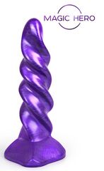 Фиолетовый фантазийный спиралевидный фаллоимитатор - 23 см. - 
