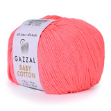 Пряжа Gazzal Baby Cotton 3460 розовый неон