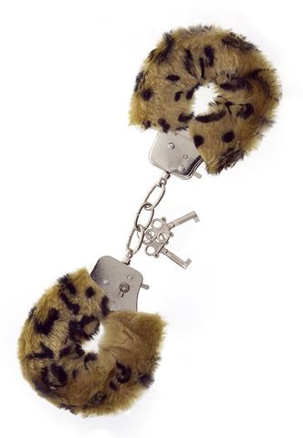 Леопардовые наручники METAL HANDCUFF WITH PLUSH LEOPARD - Dream Toys 160034