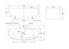 BelBagno BB83-1700-W0 Пристенная, овальная акриловая ванна в комплекте со сливом (донным клапаном) цвета хром, без перелива 1700x800x580