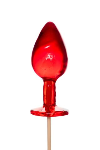 Красный леденец в форме малой анальной пробки со вкусом виски - Sosuчki 12109-03